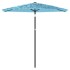Sombrilla de jardín con poste de acero azul 223x223x213