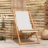 Silla de jardín de teca color crema 56x105x96