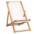 Silla de jardín de teca color crema 56x105x96
