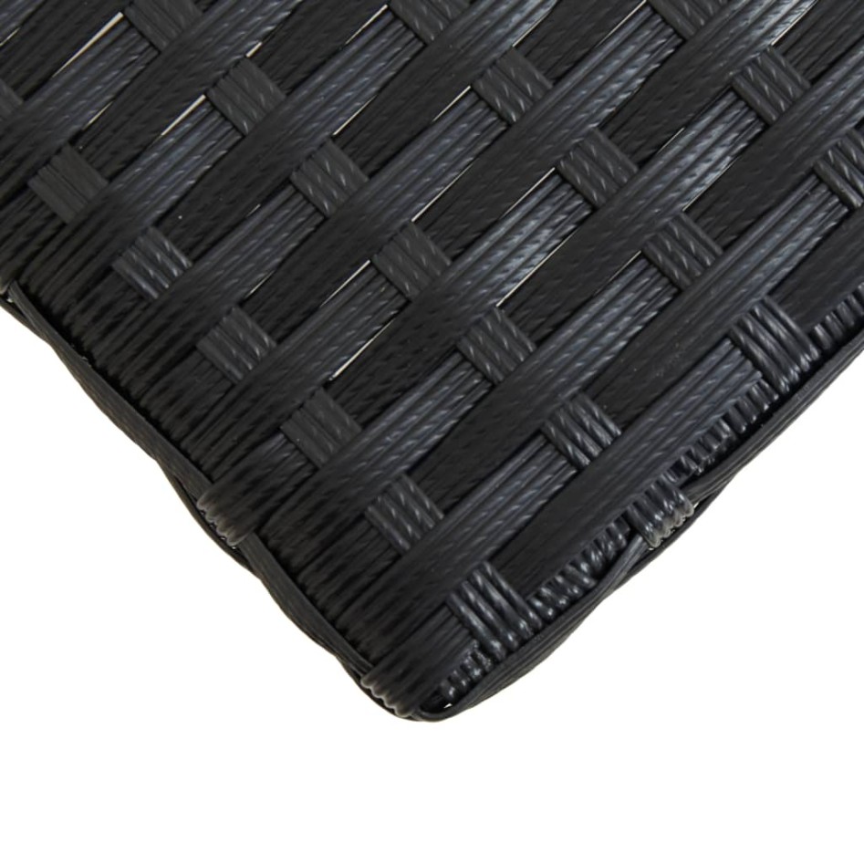 Banco de jardín ratán sintético y madera de acacia negro 120