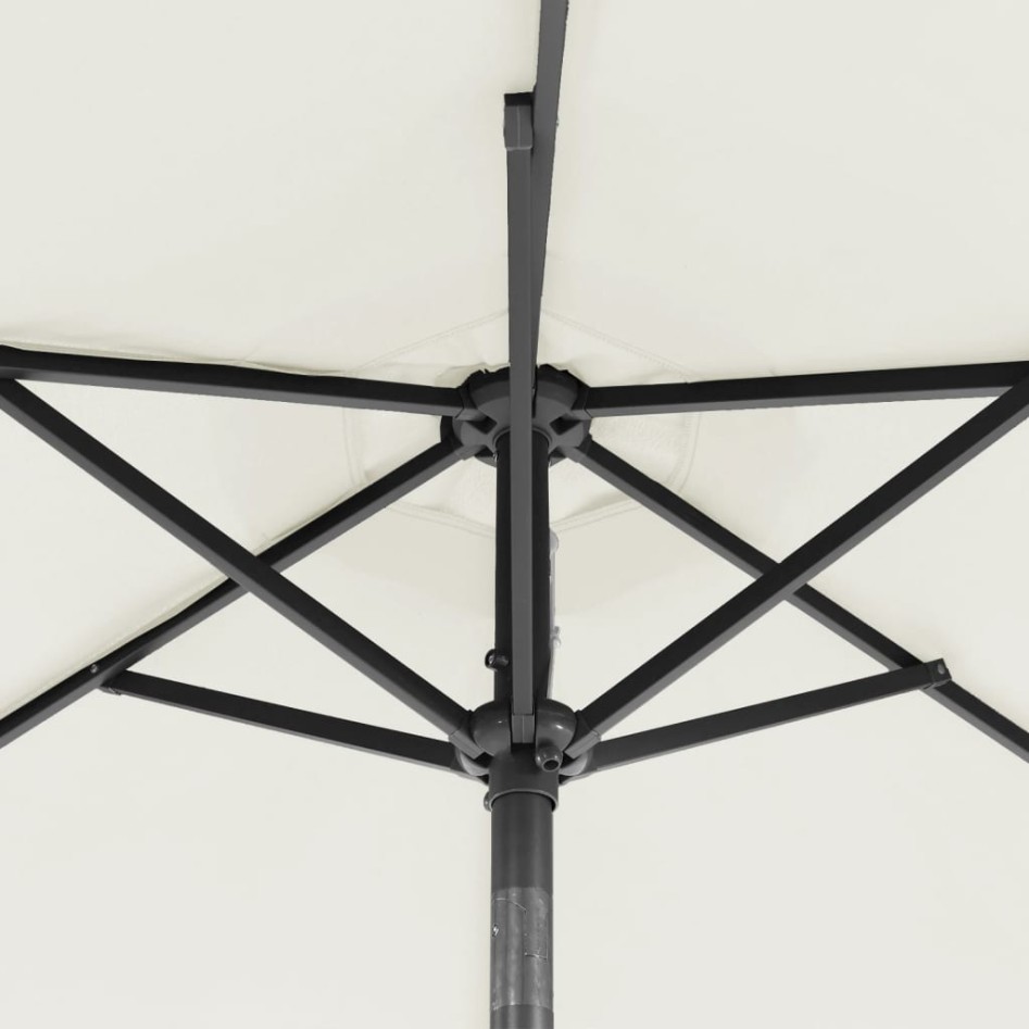 Sombrilla de jardín con poste de acero blanca 225x225x212
