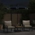 Sombrilla jardín con luces LED poste acero negro 225x225x212