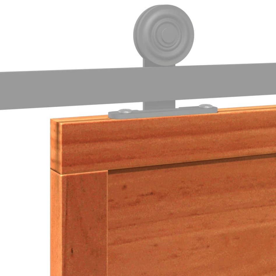 Puerta de granero madera maciza pino marrón miel 90x208