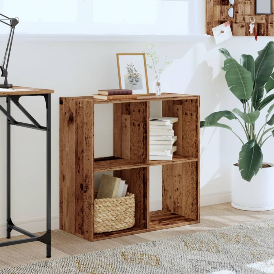 Estantería madera ingeniería color envejecido 68,5x32x68,5