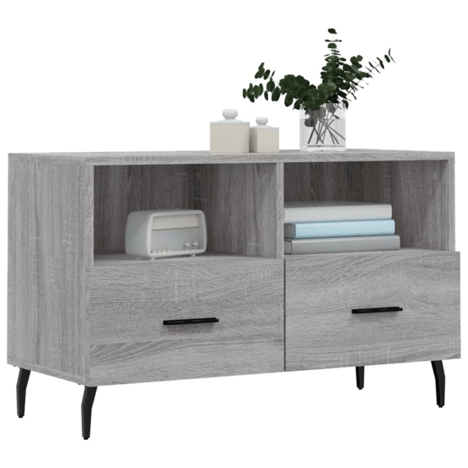 Mueble de TV madera de ingeniería gris Sonoma 80x36x50