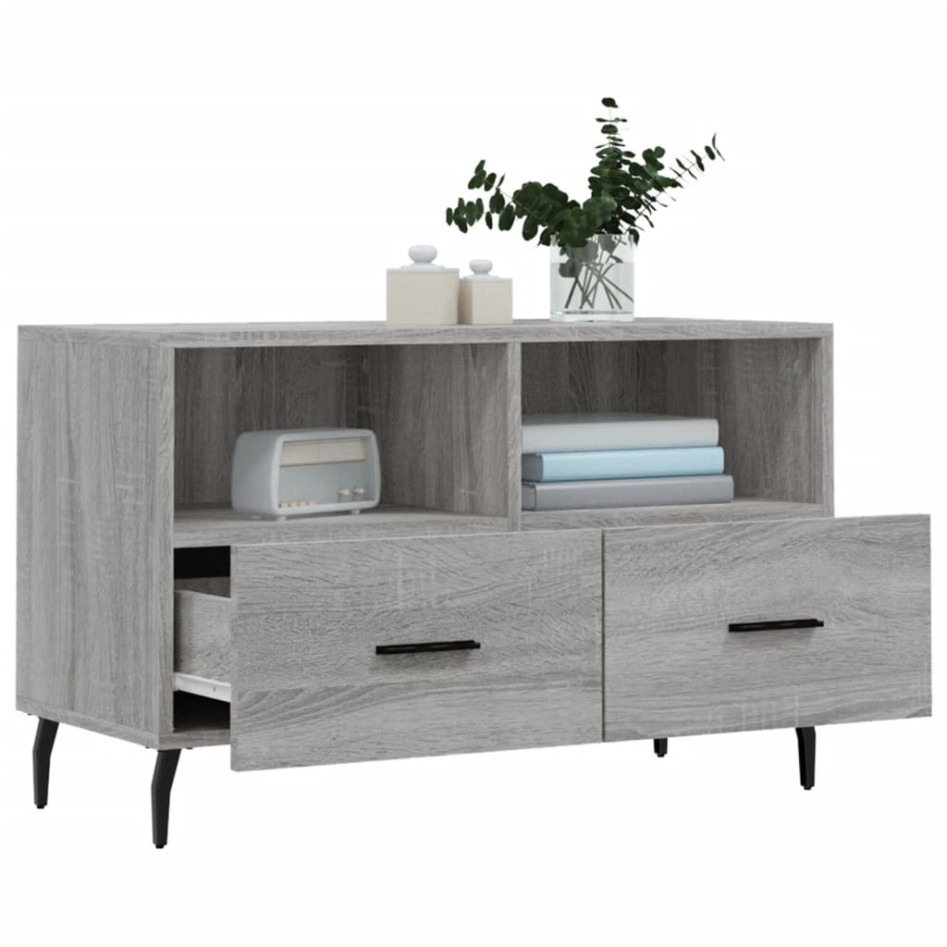 Mueble de TV madera de ingeniería gris Sonoma 80x36x50