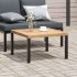 Mesa de centro de jardín aluminio negro 65x65x40