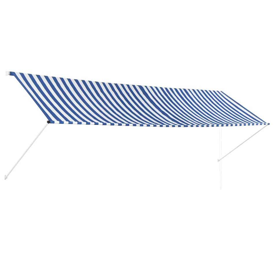 Toldo retráctil 400x150 cm azul y