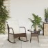 Silla mecedora de jardín con cojines ratán sintético
