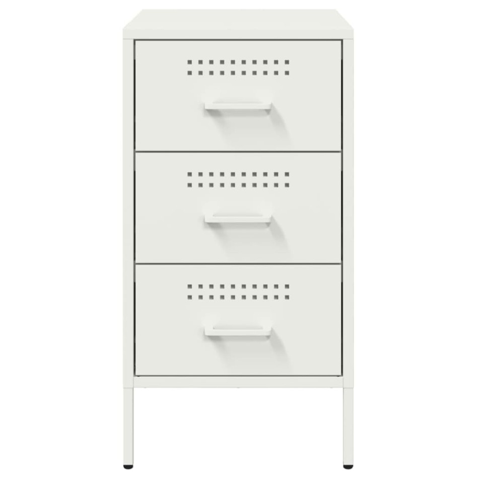 Mesita de noche acero blanco 36x39x68