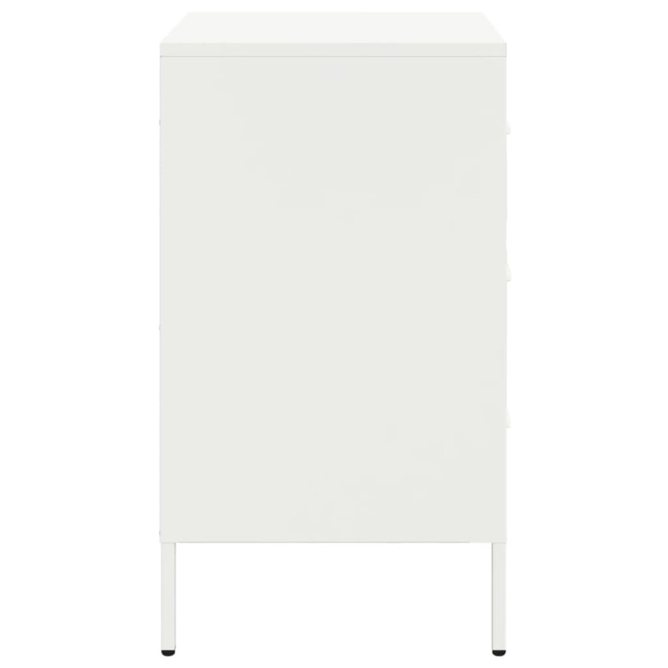 Mesita de noche acero blanco 36x39x68