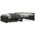 Estructura de cama madera de ingeniería negra 100x200
