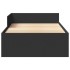 Estructura de cama madera de ingeniería negra 100x200