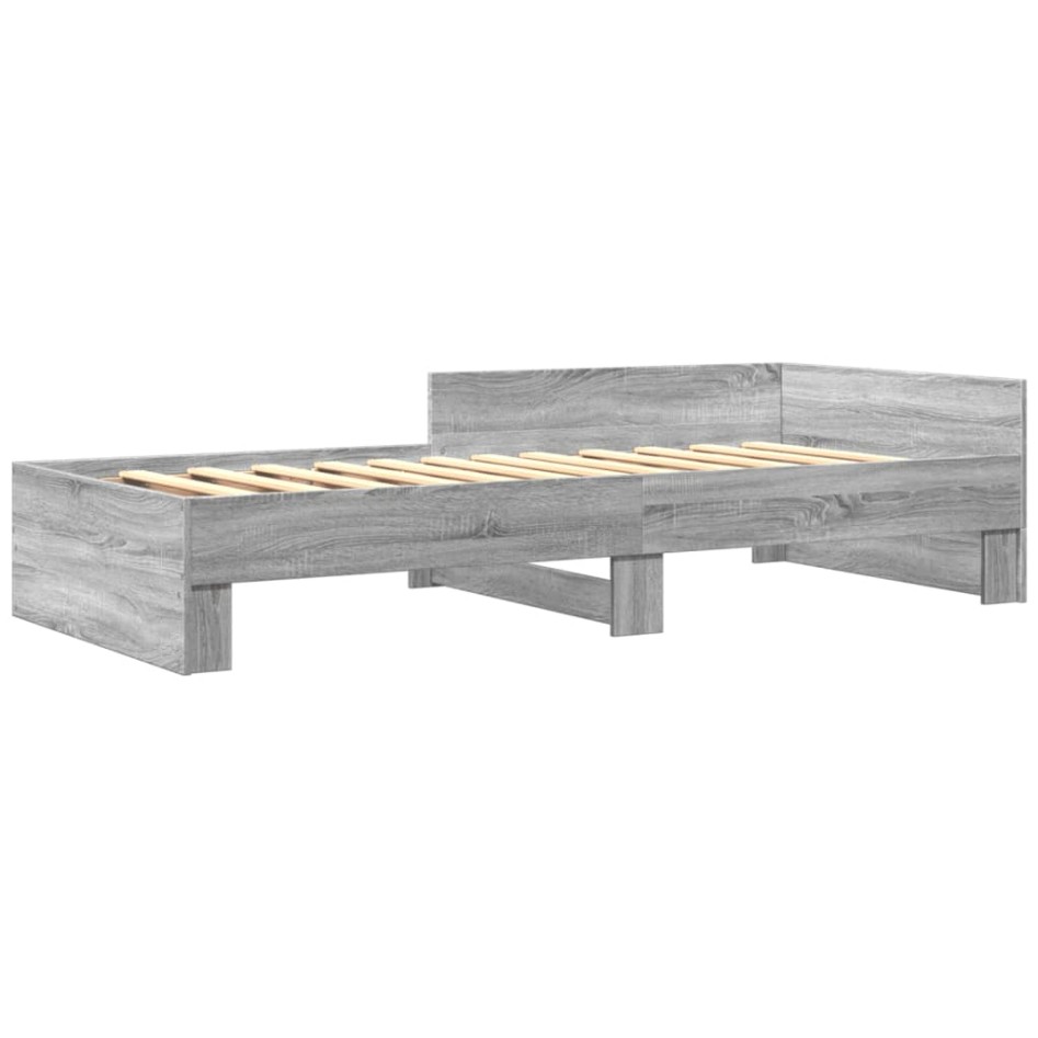 Estructura de cama madera de ingeniería gris Sonoma 90x200