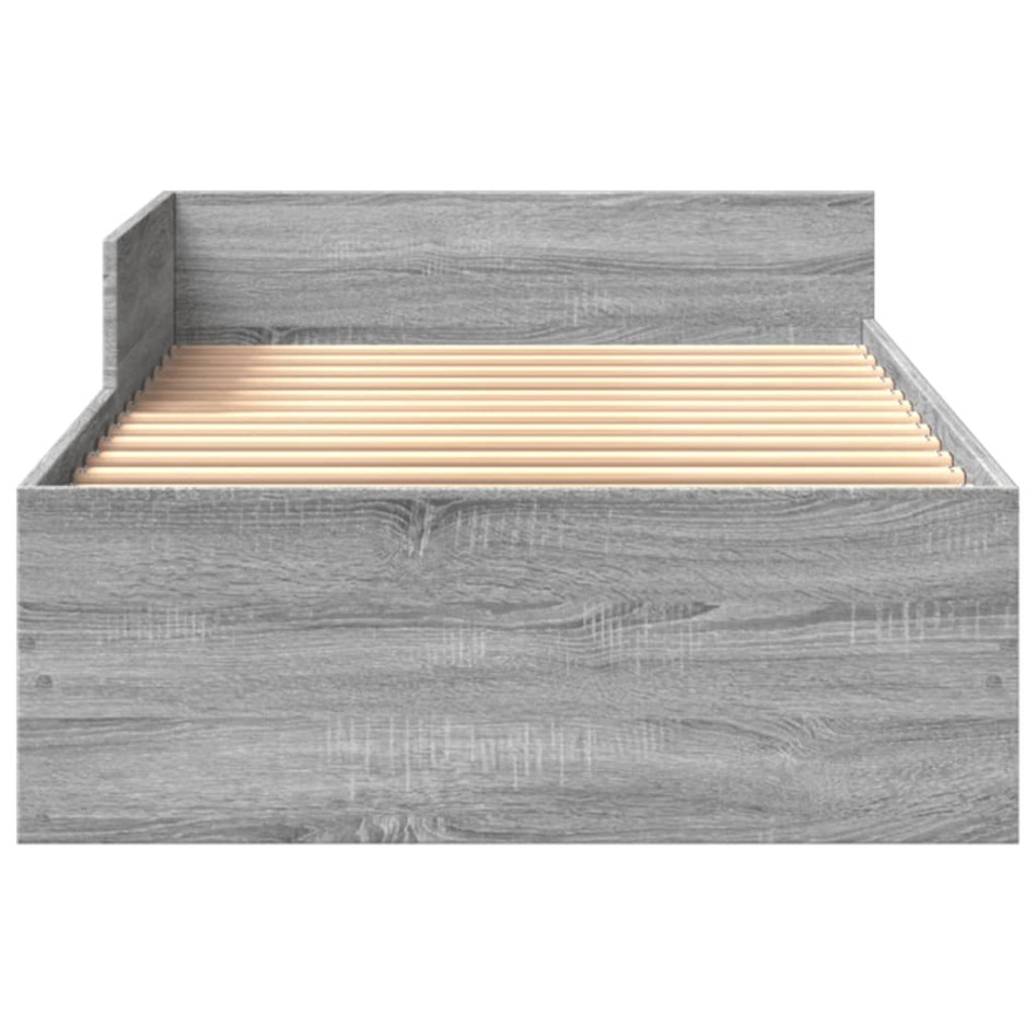 Estructura de cama madera de ingeniería gris Sonoma 90x200