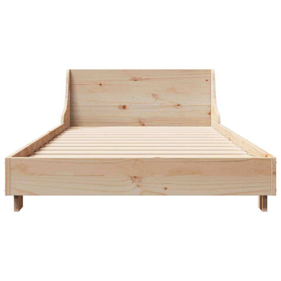 Estructura de cama sin colchón madera maciza pino 75x190