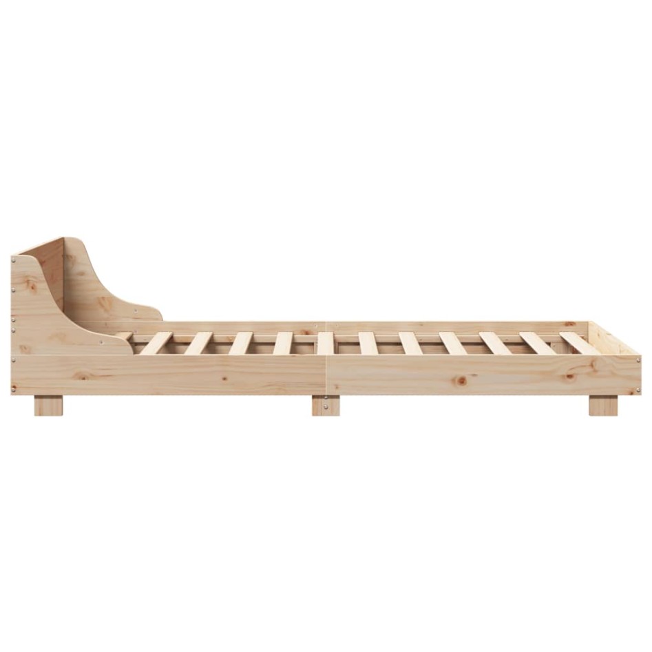 Estructura de cama sin colchón madera maciza pino 75x190