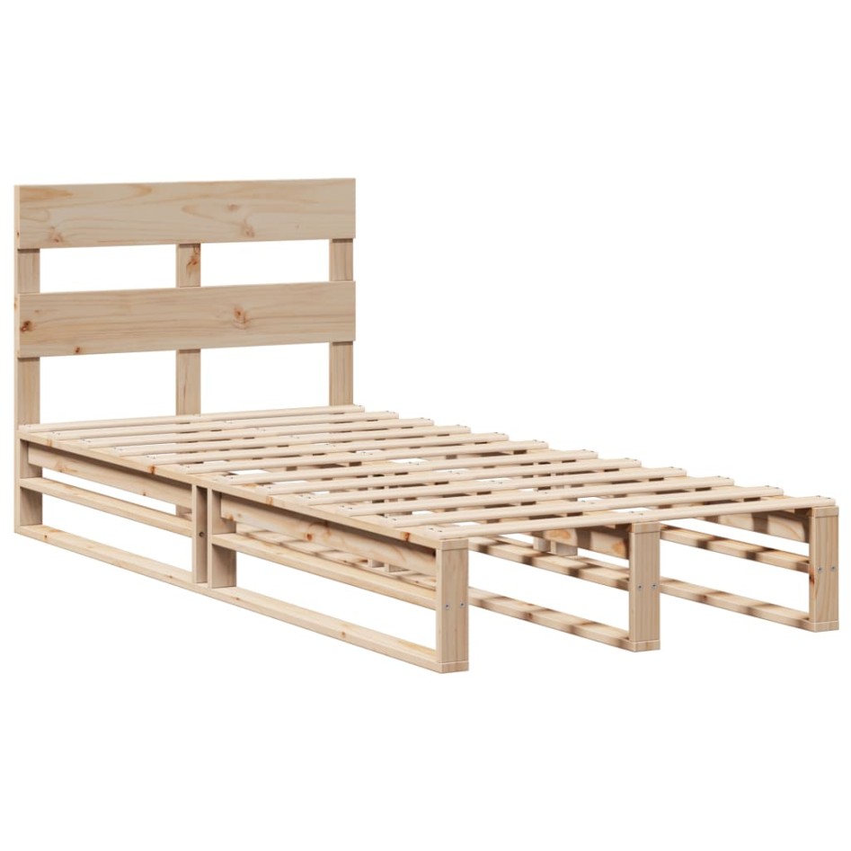 Estructura de cama sin colchón madera maciza de pino 90x190