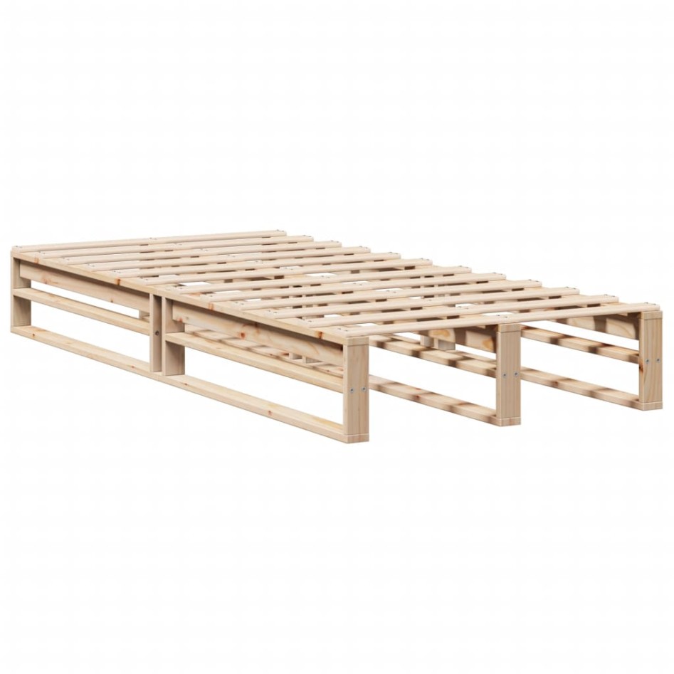 Estructura de cama sin colchón madera maciza de pino 90x190