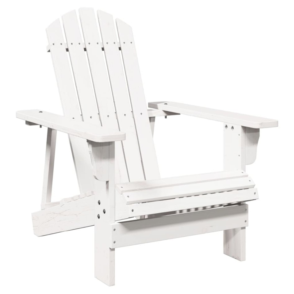 Silla Adirondack madera maciza de abeto blanco 69x85x90,5