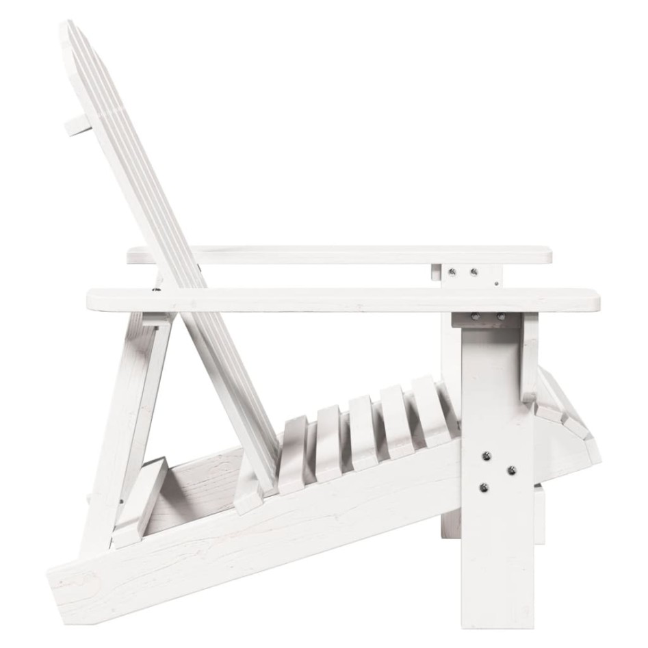 Silla Adirondack madera maciza de abeto blanco 69x85x90,5