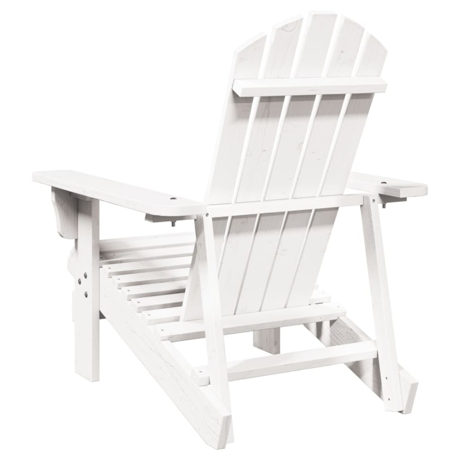 Silla Adirondack madera maciza de abeto blanco 69x85x90,5