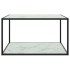 Mesa de centro negra con vidrio de mármol blanco 40x40x50
