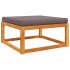 Taburete de jardín con cojín madera maciza acacia 65x65x29
