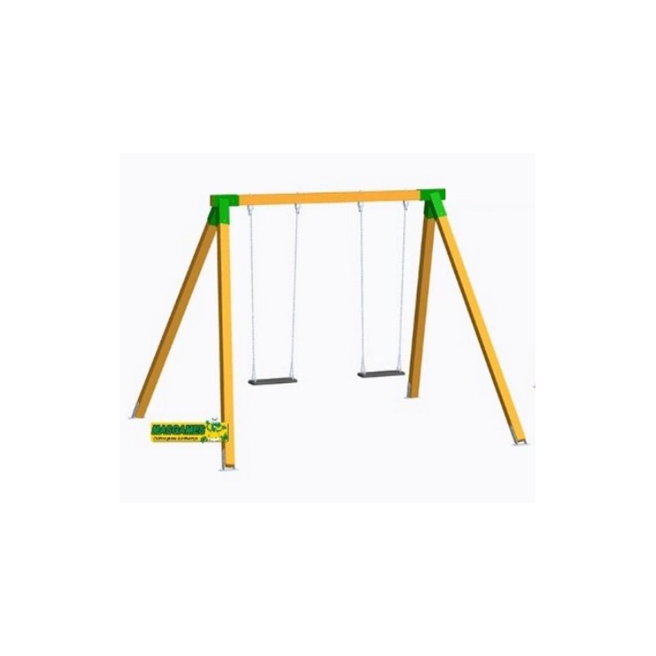 Columpio Doble  de Madera Modelo Vega