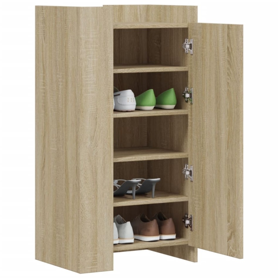 Mueble zapatero madera ingeniería roble Sonoma 52x37,5x100