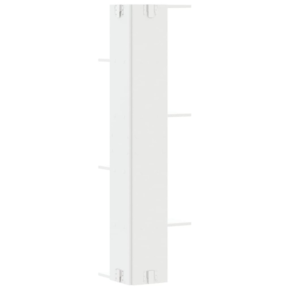 Estantería de pared de esquina madera blanca 36,5x36,5x140