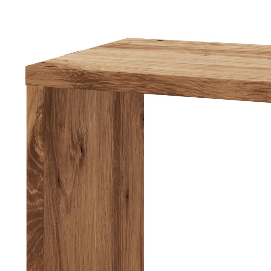 Estantería de pared esquina madera roble artisan 45x45x147