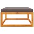 Taburete de jardín con cojín madera maciza acacia 65x65x29