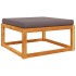 Taburete de jardín con cojín madera maciza acacia 65x65x29