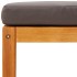 Taburete de jardín con cojín madera maciza acacia 65x65x29
