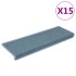 Alfombras de peldaños de escalera 15 uds azul 65x21x4
