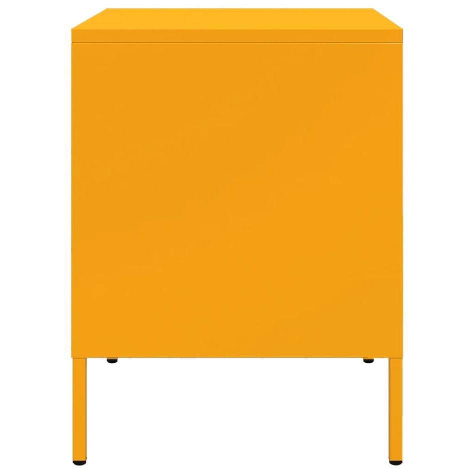 Mesita de noche de acero amarillo mostaza 36x39x50,5