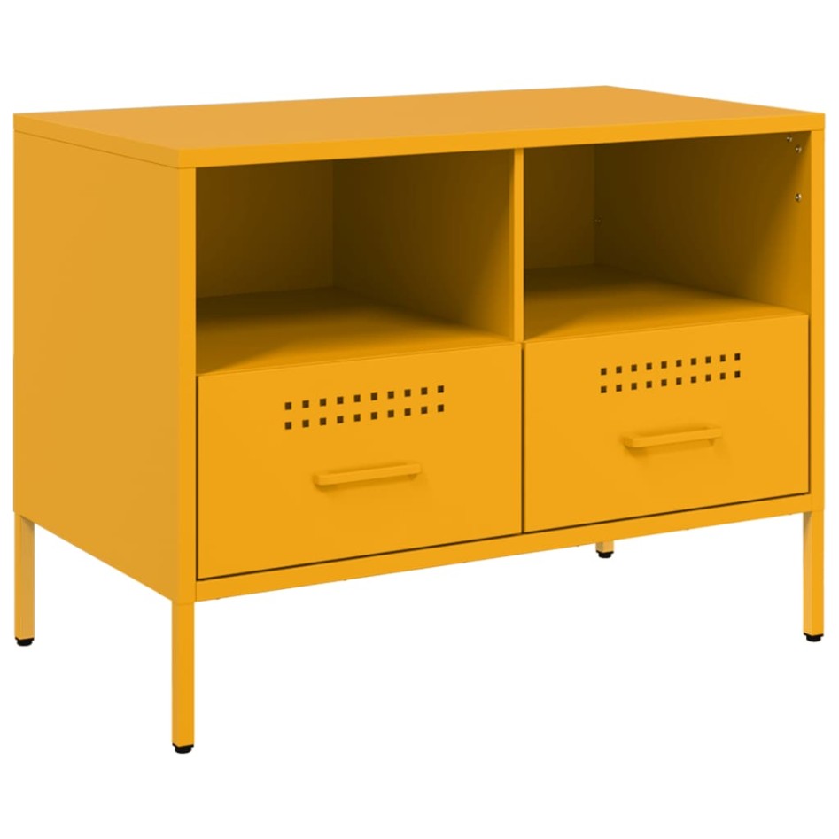 Mueble para TV acero amarillo mostaza 68x39x50,5