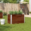 Jardinera de madera maciza de pino marrón 100x50 cm
