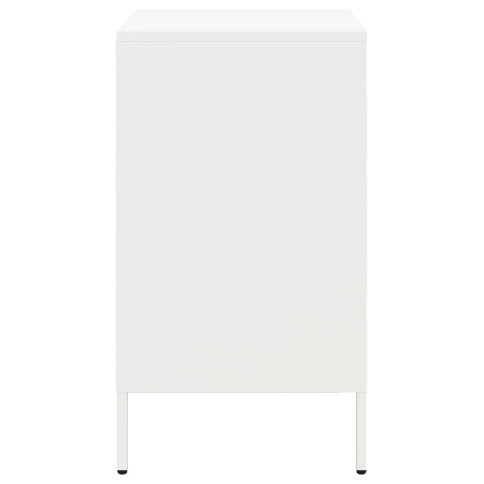 Mesita de noche acero blanco 36x39x68