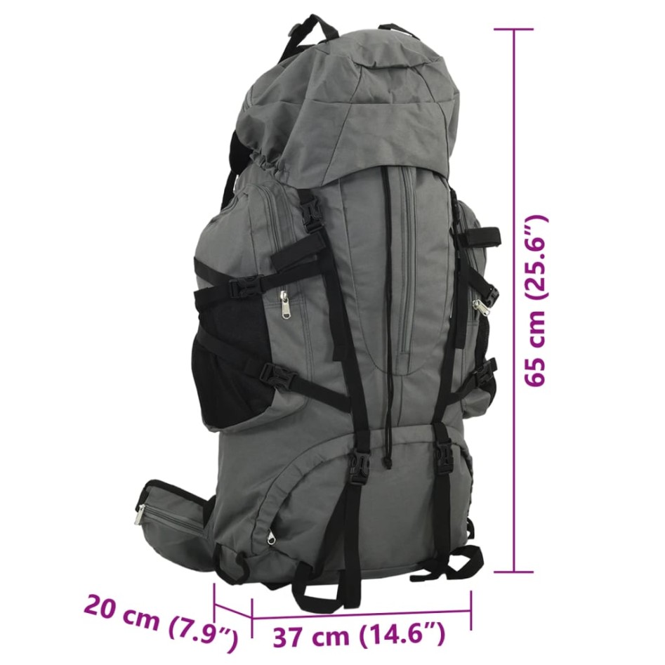 Mochila de senderismo tela oxford gris 60
