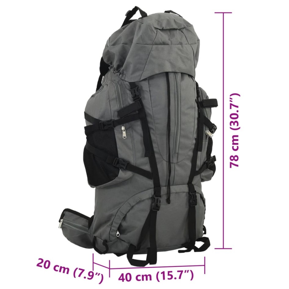 Mochila de senderismo tela oxford gris 80
