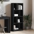 Estantería de madera de ingeniería negra 57x28,5x141