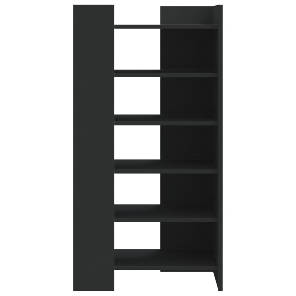Mueble zapatero madera de ingeniería negro 52x37,5x100