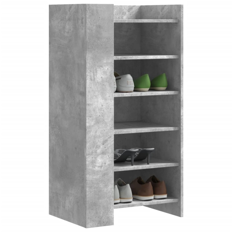 Mueble zapatero madera ingeniería gris hormigón 52x37,5x100
