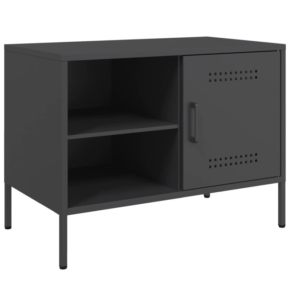 Mueble de TV acero negro 68x39x50,5