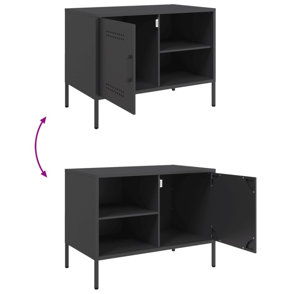 Mueble de TV acero negro 68x39x50,5