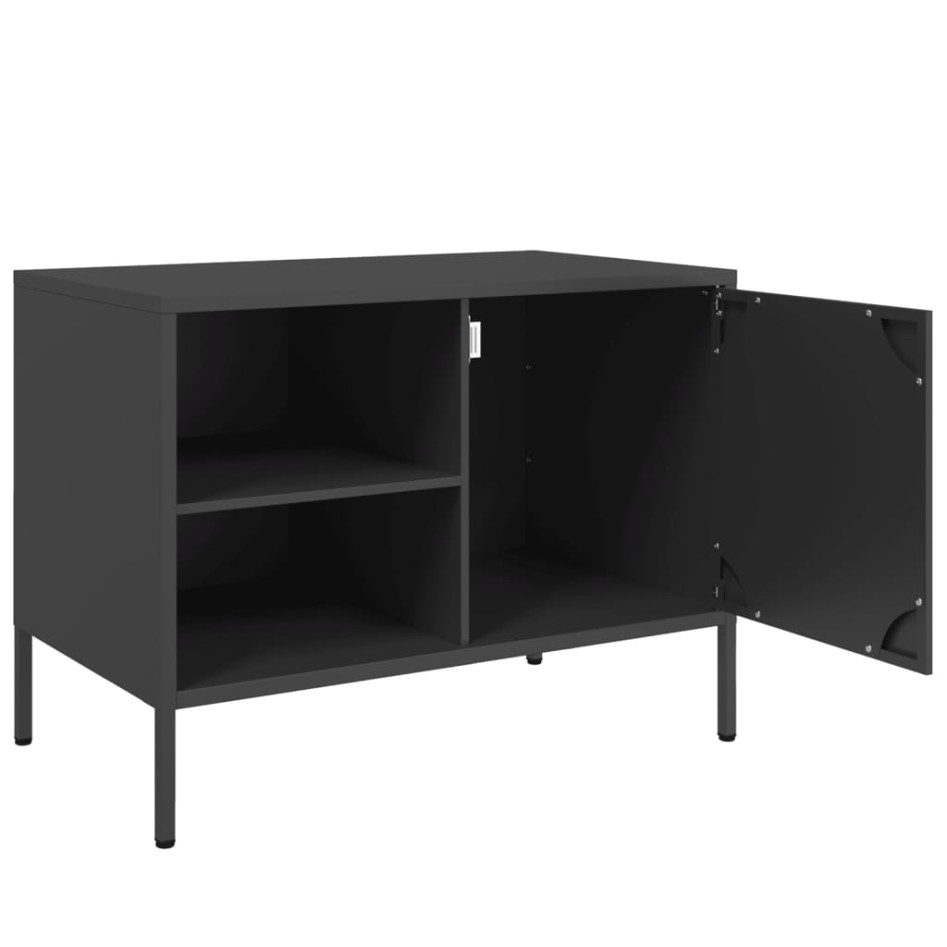 Mueble de TV acero negro 68x39x50,5