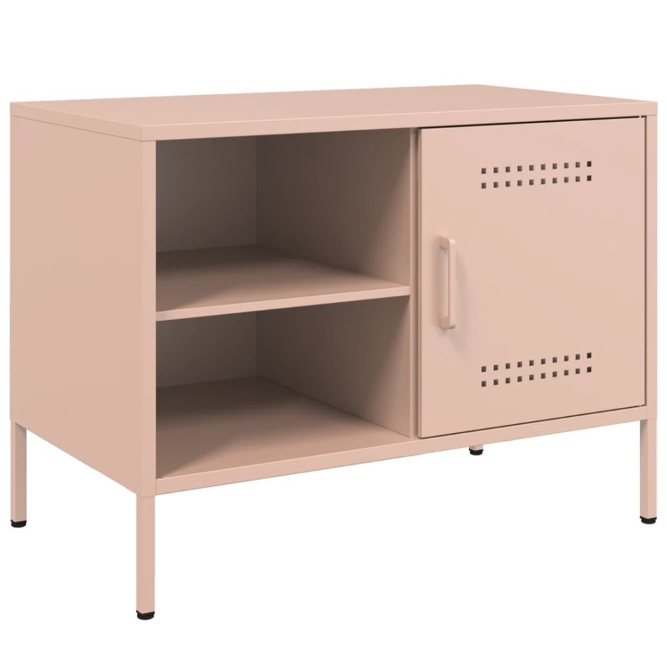 Mueble de TV acero rosa 68x39x50,5