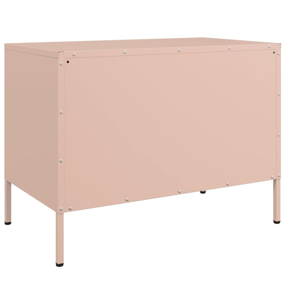 Mueble de TV acero rosa 68x39x50,5